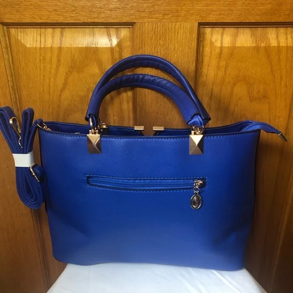V-Accent Royal Blue Purse Women's Handbag - Picture 2 of 7